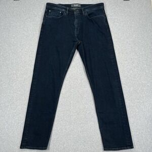 Revtown Sharp Jeans Men 36x32 (36x31) Dark Wash Slim Straight Stretch Blue Denim